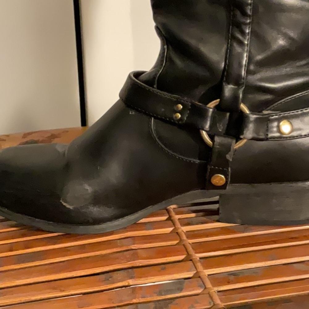 Black Over the Knee Leather Boots - Picture 8 of 10